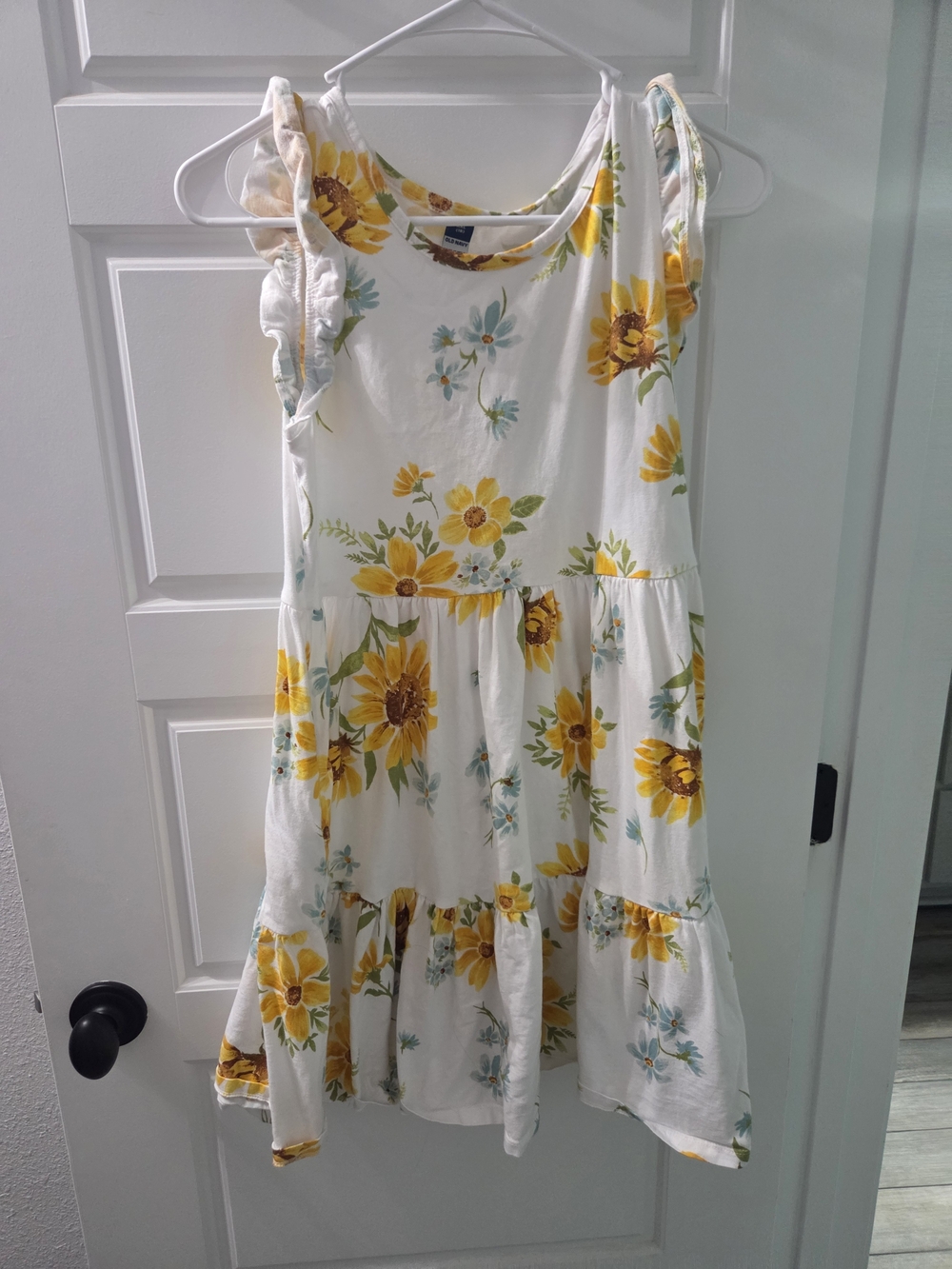 Girls' White Sunflower Dress